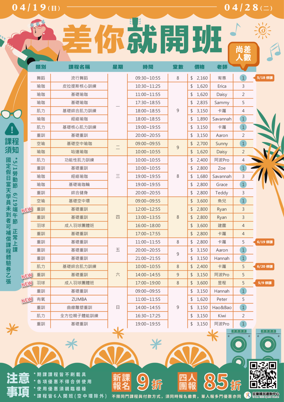 【差你就開班X四人85折】