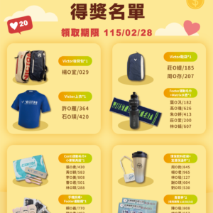 【中獎公告x06期課程滿意度調查】